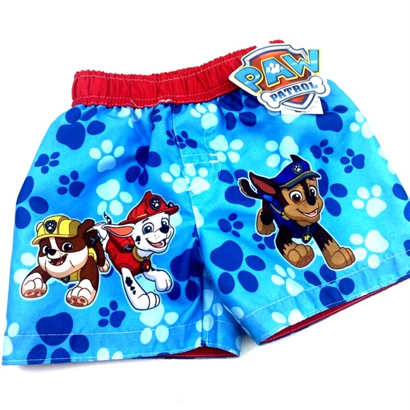 Paw Patrol Swim Trunk Shorts Size 6-9m Boys Swimwear Elastic Baby Infant - Picture 4 of 8